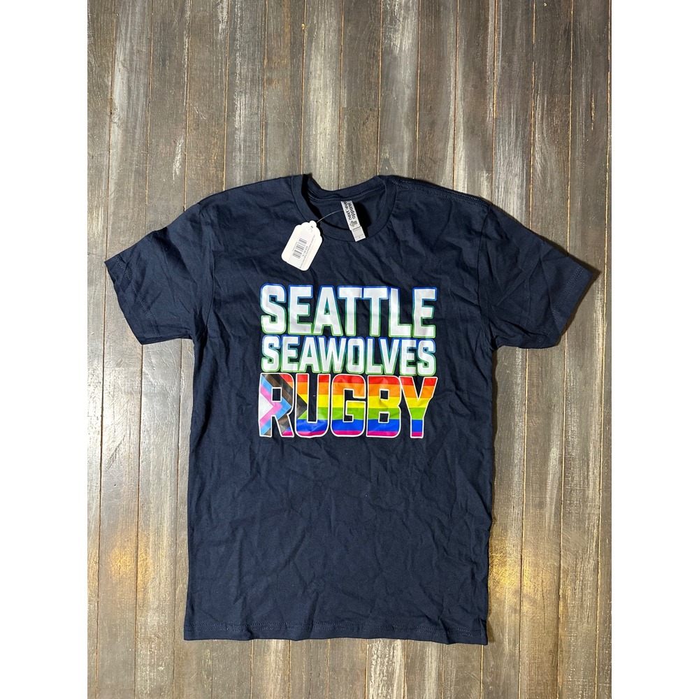 Seattle Seawolves Rugby Pride T-Shirt Mens Navy Blue Tee